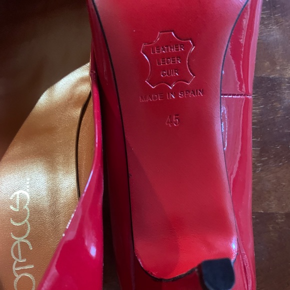 NewMade in Spain Totecce Red Patent Leather Pumps Red Sole Size 45 (12.5) - Picture 4 of 8